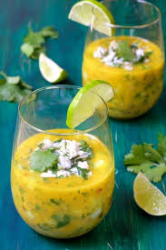 This Mango Gazpacho With Crab And Jalapeno Relish Fits The Definition Of Perfection Besides Being Absolutely Deliciou Jalapeno Relish Gazpacho Recipe Gazpacho