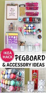 Diy Pegboard For Craft Room With Dollarstore Accessories Ikea Hack Pegboard Craft Room Craft Paint Storage Craft Room
