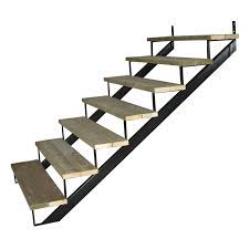 Pylex 7 Steps Steel Stair Stringer Black 7 1 2 In X 10 1 4 In Includes 1 Stair Riser 13907 The Home Depot Steel Stair Stairs Design Retractable Stairs