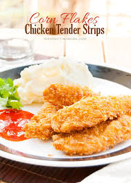 Cornflake Chicken Tenders The Crafting Nook Recipe Cornflake Chicken Fried Chicken Strips Crusted Chicken Tenders