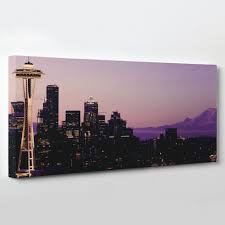 Seattle Washington Skyline Canvas Wall Art Collection A Seattle Skyline Art Panoramic Canvas Print Canvas Wall Art