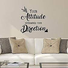 Amazon Com Your Attitude Determines Your Direction Inspirational Quote Wall Art Decal 23 Inspirational Quotes Wall Art Wall Decor Bedroom Decal Wall Art