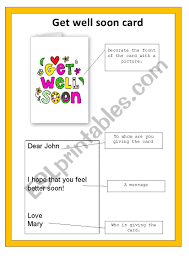 Love you and think of you all the time.. Get Well Soon Card Esl Worksheet By Marna Beets
