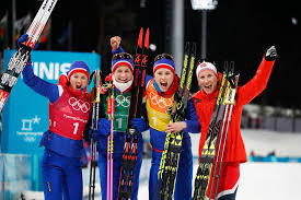 Marit bjørgen og resten av landslaget har ladet opp til ol i sun valley i usa. Sport Langrenn Norsk Stafettgull Kjempeetappe Av Haga