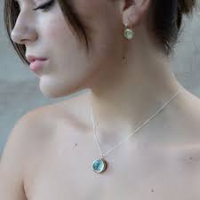 Large Round Blue Reef Sterling Silver Pendant