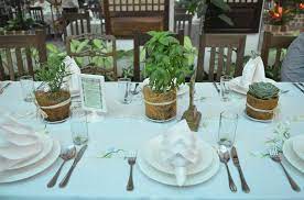 Miniature table centerpieces with accent plants. How To Incorporate Potted Plants Into Your Wedding Bridals Pk