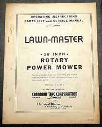 Easy online parts look up and ordering. 1950 S Ctc Canadian Tire Lawn Master 8sh12c Lawn Mower Owner S Manual Canada Ebay