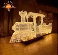 Xmas Train LED Rope Light Motif Christmas Car Light Show Vehicle Decoration  Custom Large Waterproof Train Party Event Ornament