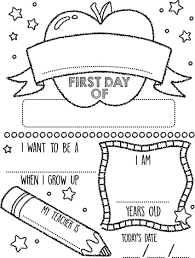 What could be better than carmel apples? Apple First Day Of School Sign Coloring Page Crayola Com