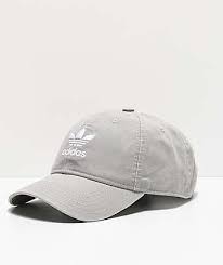 Adidas Originals Relaxed Grey Strapback Hat Zumiez In 2021 Strapback Hats Baseball Hat Outfit Hats