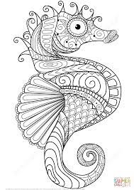 sea horse zen tangle super coloring mandalas animales para colorear coloriage anime manga black butler