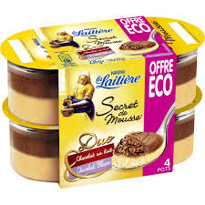 Desserts Mousse Chocolat Lait Et Blanc La Laitiere Le Pack De 236 G A Prix Carrefour Dessert Mousse Mousse Au Chocolat Alimentation