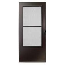 Emco 32 In X 80 In 200 Series Bronze Universal Triple Track Aluminum Storm Door E2tt 32bz The Home Depot Aluminum Storm Doors Storm Door Larson Storm Doors