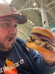 Delicious burger at Spokane, WA Valley Mall food court