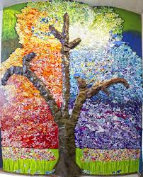 This Is The 16 X 12 Tree Of Life Art Project That Now Resides At Goliad Elementary School Classroom Art Projects Tree Of Life Art Collaborative Art Projects