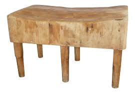 antique six legs butcher block table