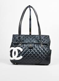 Black And White Chanel Bag Black And White Chanel Quilted Leather Cc Ligne Cambon Flap Bag Bags Chanel Bag Quilted Leather