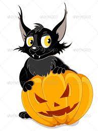 Black Bat And Halloween Pumpkin Halloween Pumpkins Cartoon Pics Black Bat