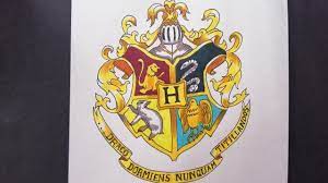 My rendition of hogwarts castle (harry porter fame). How To Draw Harry Potter Hogwarts Houses Crest Hogwarts Logo Youtube