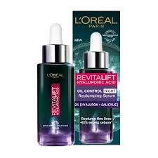 Serum L'Oreal Revitalift Hyaluronic Acid Oil Control Niacinamide 2% Kiềm Dầu  Ban Đêm 30ml