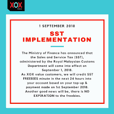 Businesses in malaysia have a relatively short period in which to adjust to the new process, so it's best they work with a local partner on the ground who is up to speed with the changes and can help with implementation. Xox Malaysia With The Implementation Of Sst 6 Service Facebook