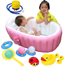 Make sure your baby is relaxed and comfortable. Inflatable Baby Bathtub Air Bath Basin Non Slip Bathing Tub Portable Foldable Shower Basin Pool With Plastic Bellows Foot Pump And Baby Bath Toy For Kids Buy Online In Maldives At Maldives Desertcart Com