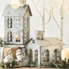 Add Beauty And Farmhouse Charm To Your Home This Holiday Season With These Rusty Galvanized Metal House Shaped House Candle Holder Home Candles Christmas House