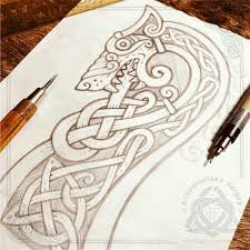 Drakkar S Head Wolf Fast Pencil Sketch Workflow Not Approved Nabroski Golovy Drakkara I Iskusstvo Vikingov Keltskoe Iskusstvo Tatuirovki Vikingov