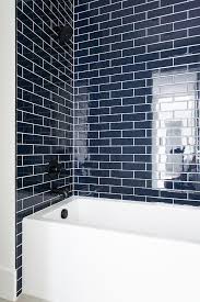 Blue is a cool, clear and refreshing color and when incorporated in the bathroom tiles, it makes for a vibrant theme! Navy Tile Trend Alert