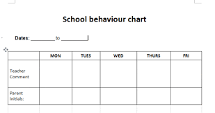 behaviour chart positive comment card for school home