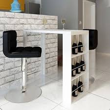 White Bar Table Home Kitchen Pub Dining Coffee Modern Rack Storage Furniture Kitchen Bar Table Small Bar Table White Bar Table