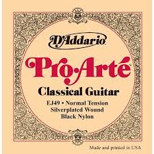Daddario Ej 49 Pro Arte Black Acoustic Nylon Strings