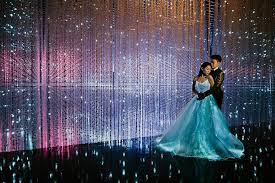 This Singapore Bride Created Her Own Light Up Wedding Dress Wedding Illusion Wedding Dress Wedding Dress Tulle Lace