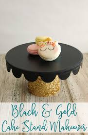 This diy cake stand happy flammily concept could be quite daunting but you will be helped by our expert enormously. Diy Black And Gold Cake Stand Makeover Busy Being Jennifer