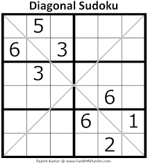 The printable soduku puzzle site: 6x6 Diagonal Sudoku Puzzles Mini Sudoku Series 115 116