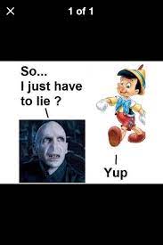 Hahahha Funny Dialogue Between Voldemort And Pinocchio Lying Lie Nose Harry Potter Jokes Funny Harry Potter Jokes Harry Potter Memes Hilarious