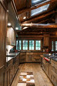 distressed rustic hickory kitchen