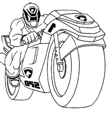 Desenhos De Crime Kicker Sulla Moto Dei Power Rangers Para Colorir