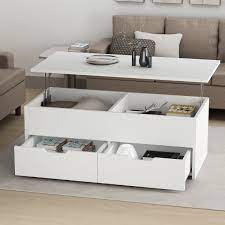This lift top coffee table a chic and practical addition whose tabletop can be easily adjusted to a suitable and comfortable height to use a laptop, write or dine while sitting on the couch. Erkang Coffee Table Slide Top Wood Lift Tabletop Rectangular Table Laptop Desk White Walmart Com Walmart Com