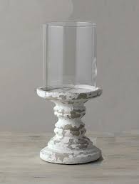 Great savings & free delivery / collection on many items. 12 Antique White Finish Pillar Candle Holder With Glass Shade Wilford Lee Home Accents