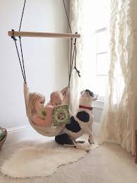 It is very comfortable and has a seating cushion and a pillow for back support. Child S Swing Children S Hammock Chair Modern Nursery Decoration Modern Toys Toddler Swing Ha Modern Playroom Childrens Swings Kids Bedroom Furniture