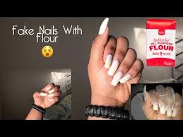 How to do acrylic nails. Diy Fake Nails Using Flour Cornstarch Alternative Youtube In 2021 Diy Acrylic Nails Fake Nails Diy Fake Nails