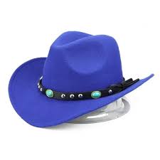 Cowboy Hat With Featured Belt Blue Stone And Black Band Western Cowboy Hats Cowboy Hats Cowgirl Hats