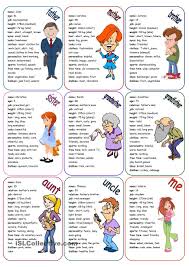 My Family Speaking Cards English Activities English Language Teaching English Lessons