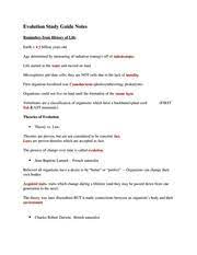 Home » unlabelled » lab: Evolution Study Guide Notes Earth 4 5billionyearsold Energy Offofradioiostopes Firstorganismfos Course Hero