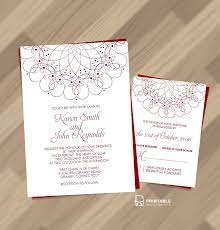 Spiral Ornament Border Wedding Invitation And Rsvp Printable Invitation K Wedding Invitation Templates Free Printable Wedding Invitations Invitation Template