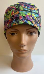 Colorful Dragonflies. Adjustable, Fold up Scrub Hat