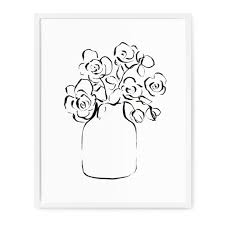 500+ vectors, stock photos & psd files. Floral Line Drawings Roses Print