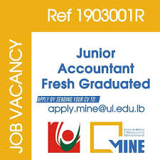 Fresh male and female eligible for apply. Lebanese University Junior Accountant Fresh Graduate Job Vacancy