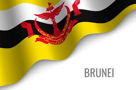 The flag of brunei has a centered emblem of brunei on a yellow field cut by black and white diagonal stripes (parallelograms at an angle). Gratisvektoren Flag Brunei 100 Illus Im Ai Eps Format